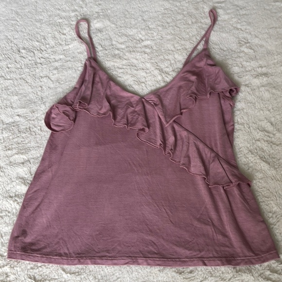 American Eagle Outfitters Tops - American Eagle Soft & Sexy Cropped Ruffle Tank Top